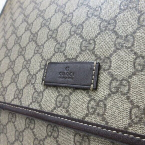 Authentic Gucci GG Plus XL Messenger Bag Canvas Monogram Flap Logo Supreme Tan - Picture 5 of 16